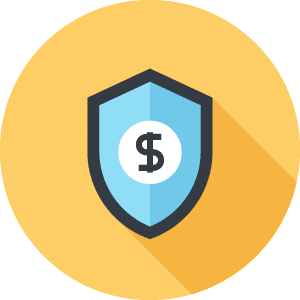 Shield badge with money icon